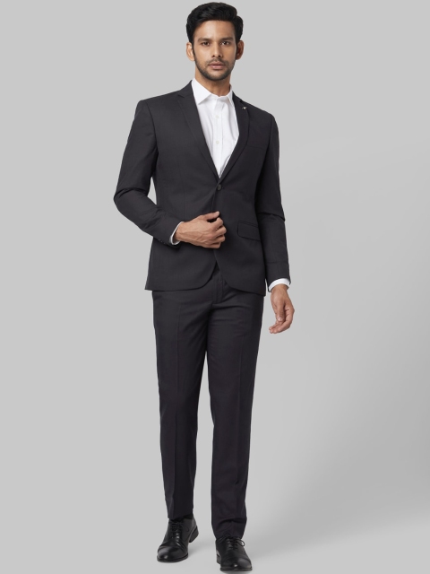 

Park Avenue Men Black Checked Single-Breasted Two-Piece Formal Suit