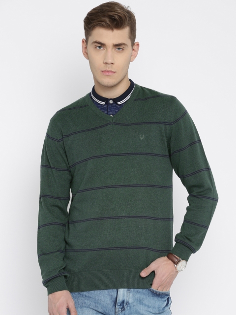 

Allen Solly Green Striped Sweater