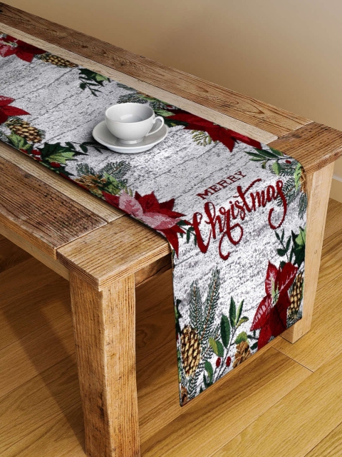 

Arrabi White & Red Hand-Tufted 4 Seater Table Runner