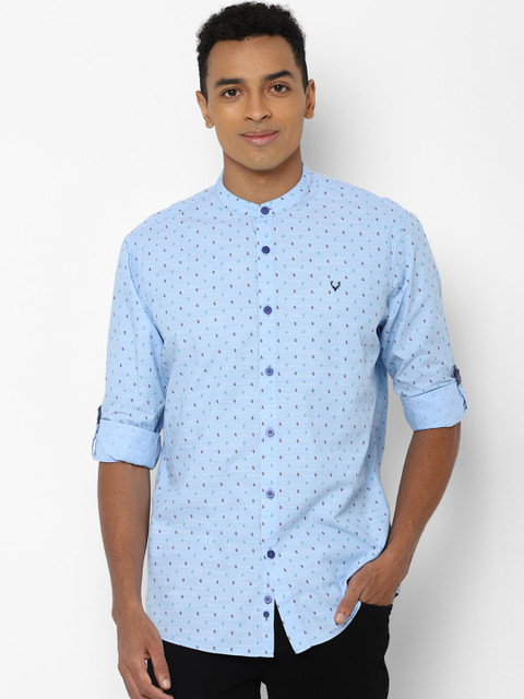 

Solly Jeans Co Men Blue Pure Cotton Opaque Micro Ditsy Printed Casual Shirt