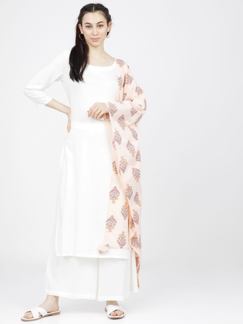 

Vishudh Peach-Coloured Ethnic Motifs Printed Dupatta