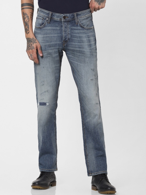 

Jack & Jones Men Blue Slim Fit Low-Rise Mildly Distressed Heavy Fade Jeans