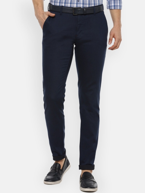 

Louis Philippe Sport Men Navy Blue Solid Slim Fit Trousers