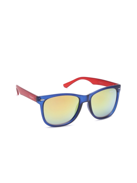 

Pepe Jeans Unisex Mirrored Wayfarer Sunglasses PJ7243C4, Green