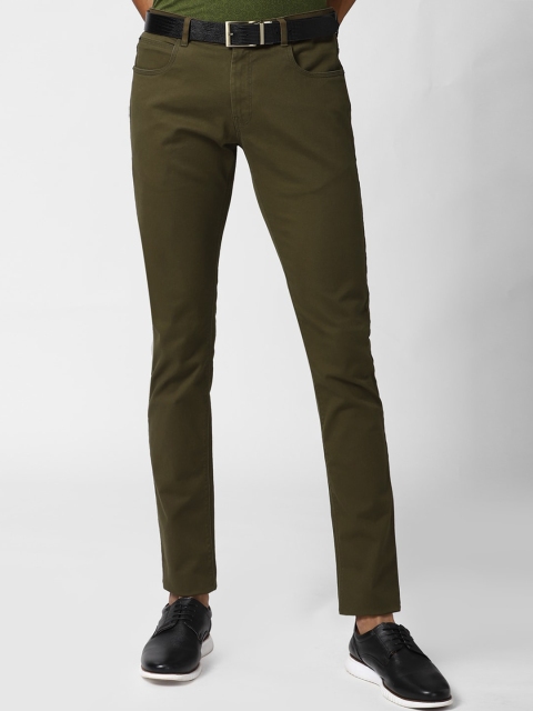 

Peter England Casuals Men Olive Green Skinny Fit Trousers