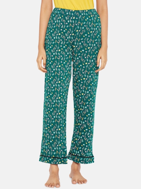 

People Women Green Printed Cotton Pyjama