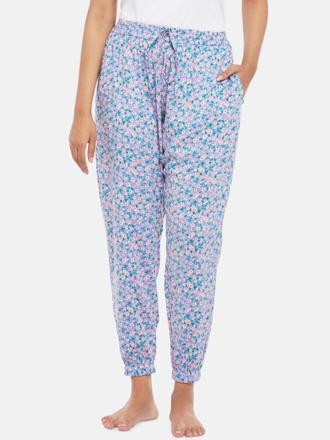 

People Lavender Floral Printed Cropped Pyjama Pants
