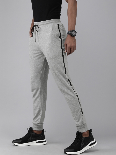 

French Connection Men Grey Melange Solid Slim Fit Joggers