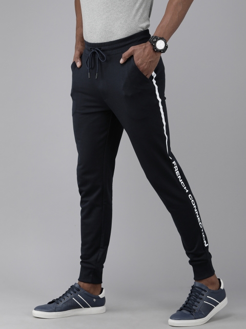 

French Connection Men Navy Blue Solid Slim Fit Joggers