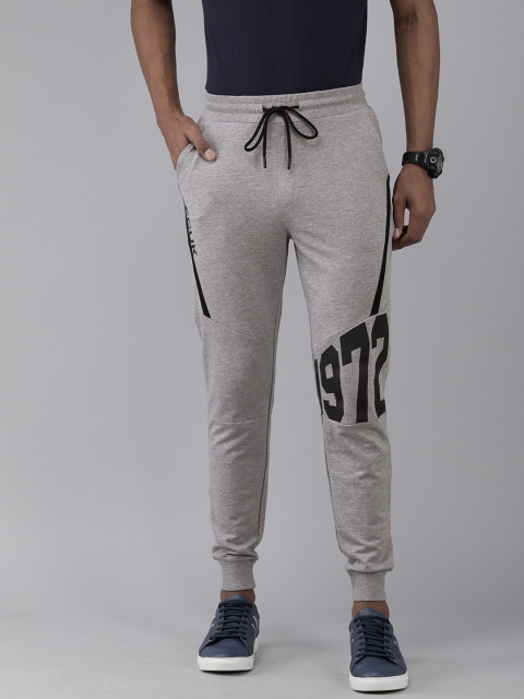 

French Connection Men Grey & Black Printed Joggers