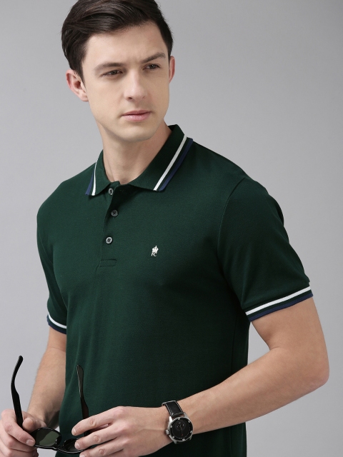 

French Connection Men Green Polo Collar Slim Fit T-shirt