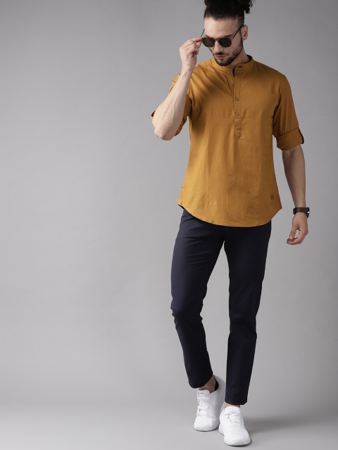 

Roadster Men Mustard Yellow Solid Casual Shirt