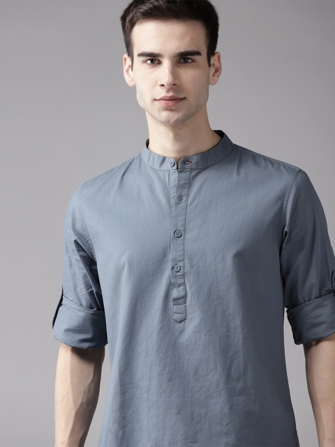 

Roadster Men Grey Solid Casual Shirt