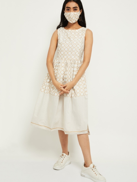 

max Off White Floral Midi Dress