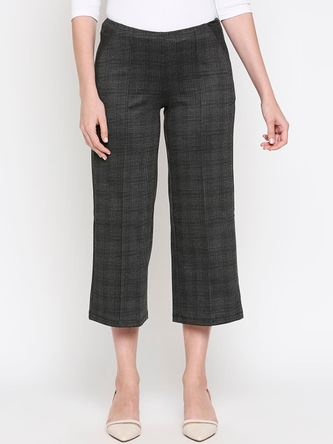 

inocenCia Women Grey Checked Culottes Trousers