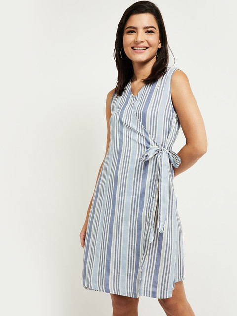 

max Blue Striped Dress