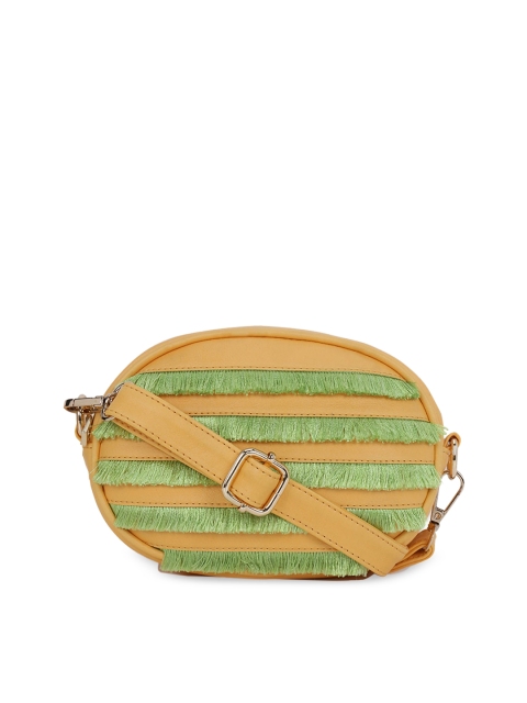 

Vdesi Women Green & Yellow Sling Bag