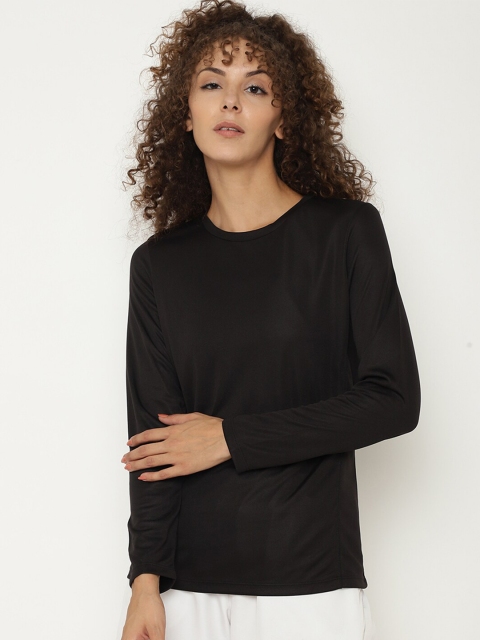 

PERFKT-U Women Black Hydra-Cool Anti-Static Antimicrobial Regular Fit Outdoor Tshirt