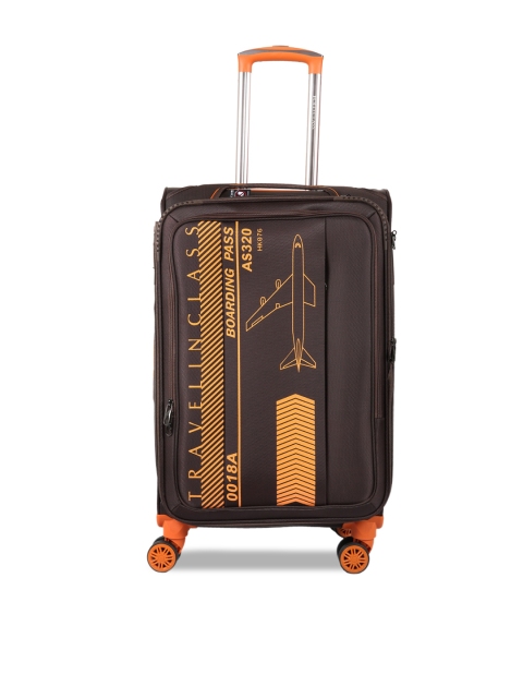 

Polo Class Unisex Coffee Brown & Orange Semi Soft Suitcase Trolley Bag