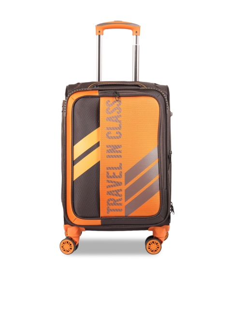 

Polo Class Unisex Brown & Orange Semi Soft Suitcase Trolley Bag