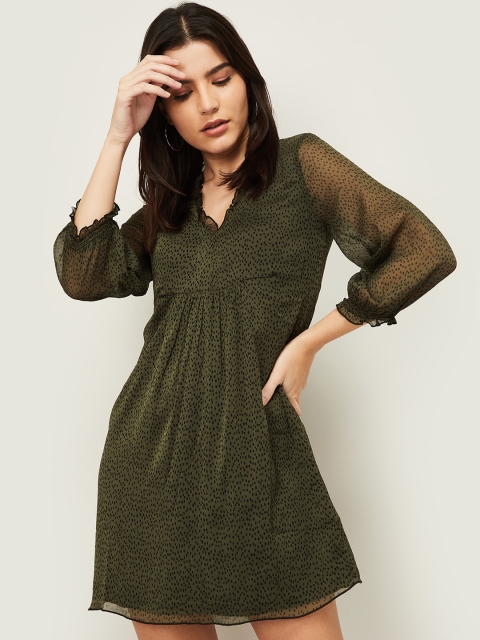 

Ginger by Lifestyle Olive Green A-Line Mini Dress
