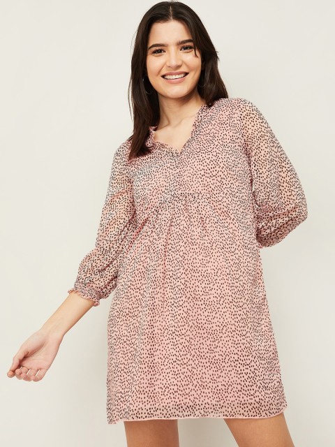 

Ginger by Lifestyle Pink Floral A-Line Dress