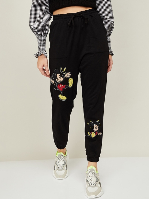 

Ginger by Lifestyle Women Black Mickey Mouse Printed Jogger Trousers