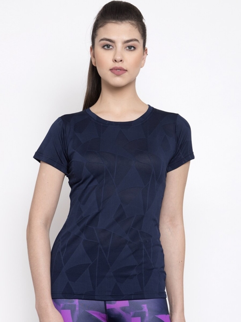 

Boston Club Women Navy Blue Printed Sports T-shirt