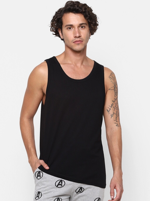 

Ajile by Pantaloons Men Black Solid Innerwear Vests