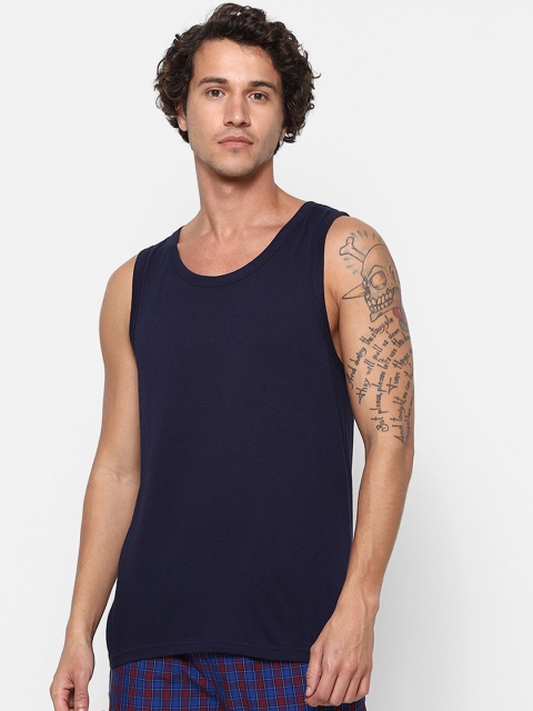 

Ajile by Pantaloons Men Navy Blue Solid Innerwear Vest