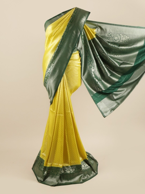 

Pothys Yellow & Green Woven Design Zari Pure Silk Saree