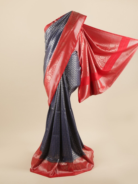 

Pothys Blue & Red Ethnic Motifs Zari Pure Silk Saree