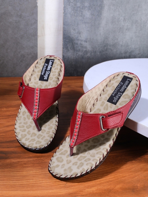 

LONDON STEPS Maroon Comfort Sandals
