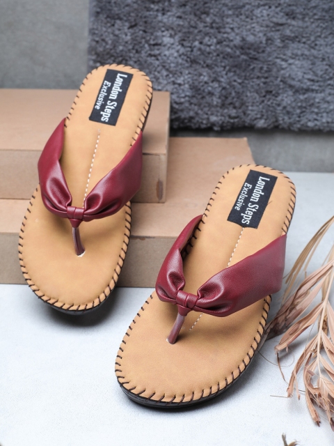 

LONDON STEPS Women Maroon Comfort Sandals