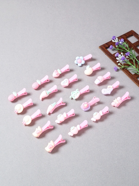 

Golden Peacock Women Set Of 20 Pink Alligator Hair Clips