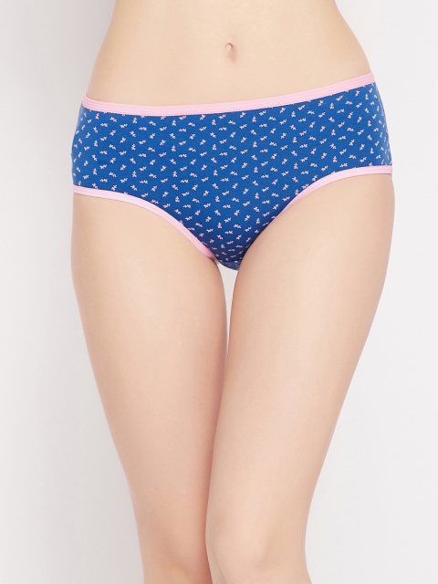 

Clovia Women Blue & Pink Printed Cotton Hipster Briefs