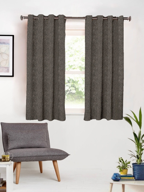 

SHIVANAA HOMES Brown Set of 2 Window Curtains