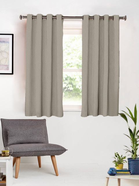 

SHIVANAA HOMES Grey Set of 2 Window Curtains