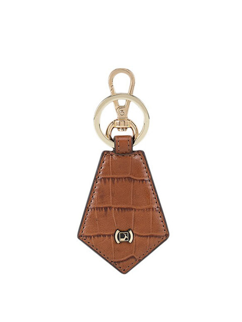 

Da Milano Brown & Gold-Toned Textured Key Chain