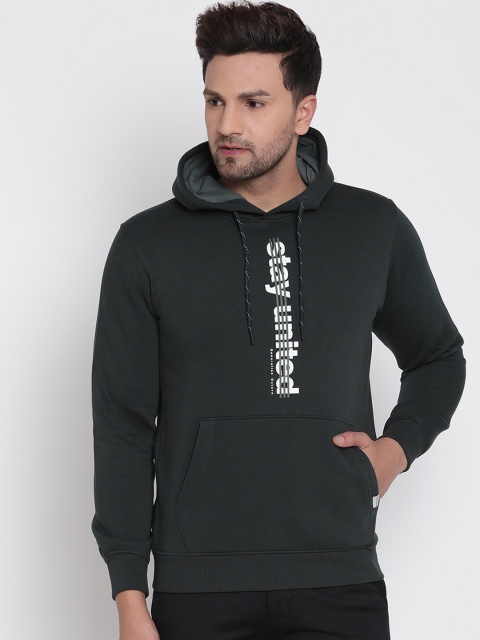 

Octave Men Green Hooded Sweatshirt