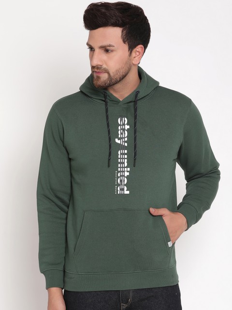 

Octave Men Olive Green Printed Sweatshirt
