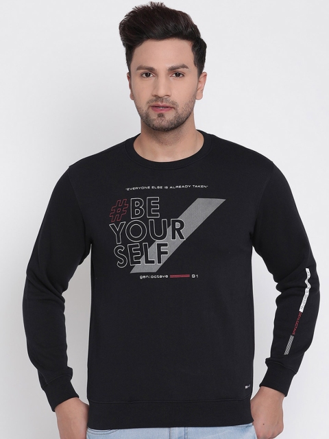 

Octave Men Navy Blue Printed Sweatshirt