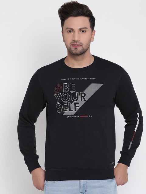 

Octave Men Navy Blue Printed Sweatshirt