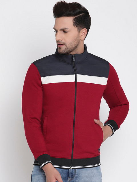 

Octave Men Maroon Colourblocked Sweatshirt