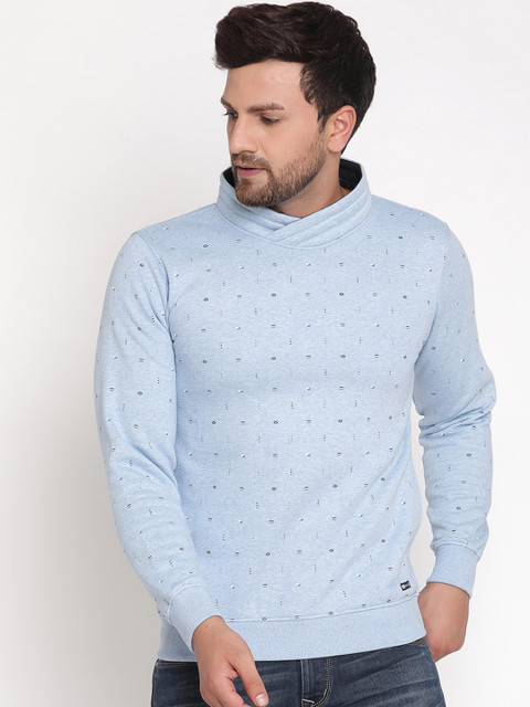 

Octave Men Turquoise Blue Printed Sweatshirt