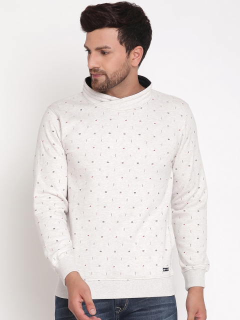 

Octave Men White Printed Sweatshirt
