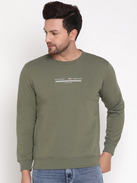 

Octave Men Olive Green Printed Sweatshirt