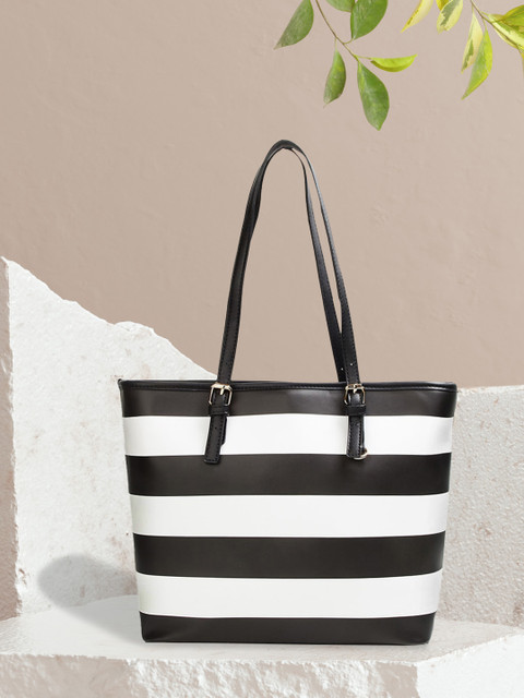 

Ginger by Lifestyle Black Striped Shopper Shoulder Bag