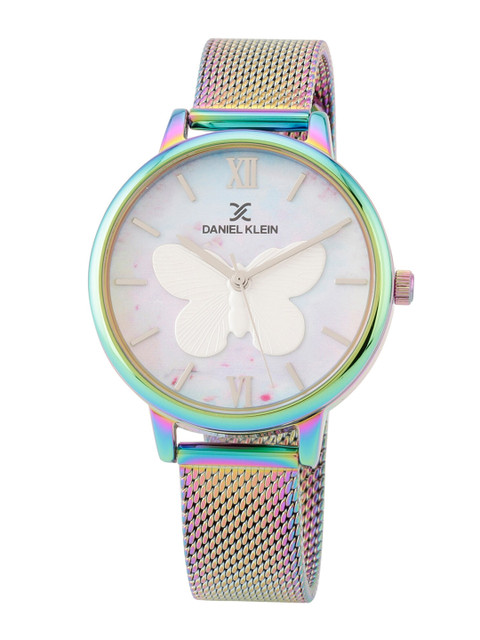 

Daniel Klein Women Silver-Toned Mother of Pearl Stainless Steel Watch DK.1.12535-6