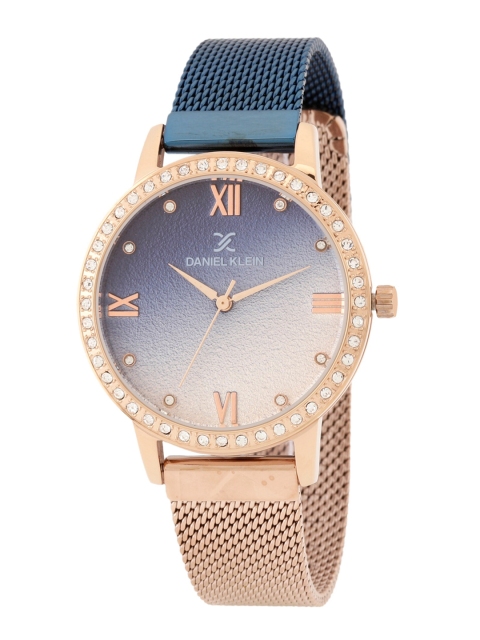 

Daniel Klein Women Blue Embellished Dial& Stainless Steel Analogue Watch DK.1.12542-5